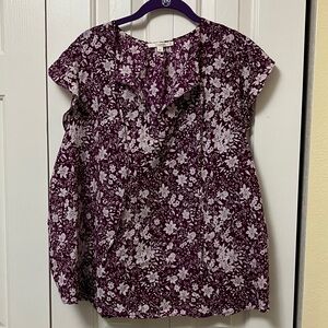 Papermoon Dark Purple and White Floral Blouse